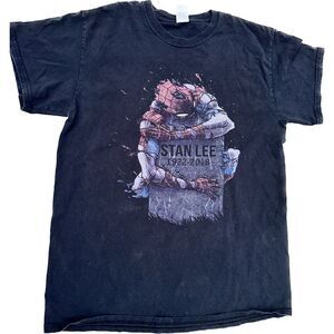 Stan Lee 1922 - 2018 T-Shirt Men's‎ Size M Black Marvel Spiderman